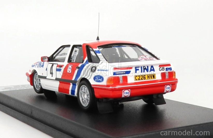 Trofeu Ford england Sierra Xr 4x4 Team Fina (night Version) N 4 Boucles De Spa 1988 M.lovell - T.herryman 1:43 Bílá Červená Modrá