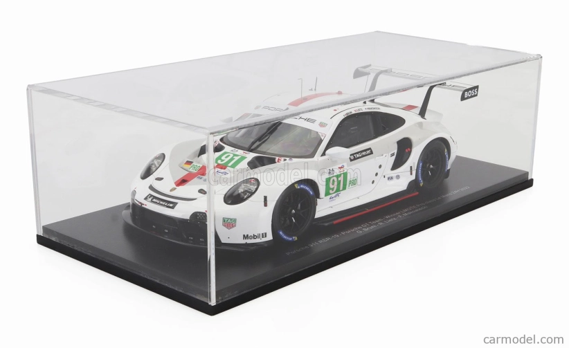 Spark-model Porsche 911 991-2 4.2l Team Porsche Gt N 91 Winner Lmgte Pro Class 24h Le Mans 2022 Gianmaria Bruni - Richard Lietz - Frederic Makowiecki 1:18 Bílá Šedá Červená