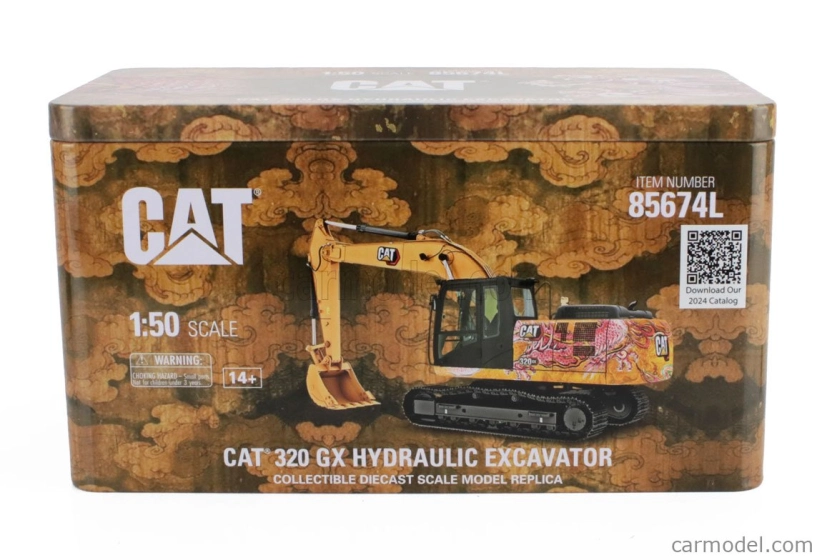 Dm-models Caterpillar Cat320 Gx Escavatore Cingolato - Tractor Hydraulic Excavator Scraper 1:50 Žlutá Černá