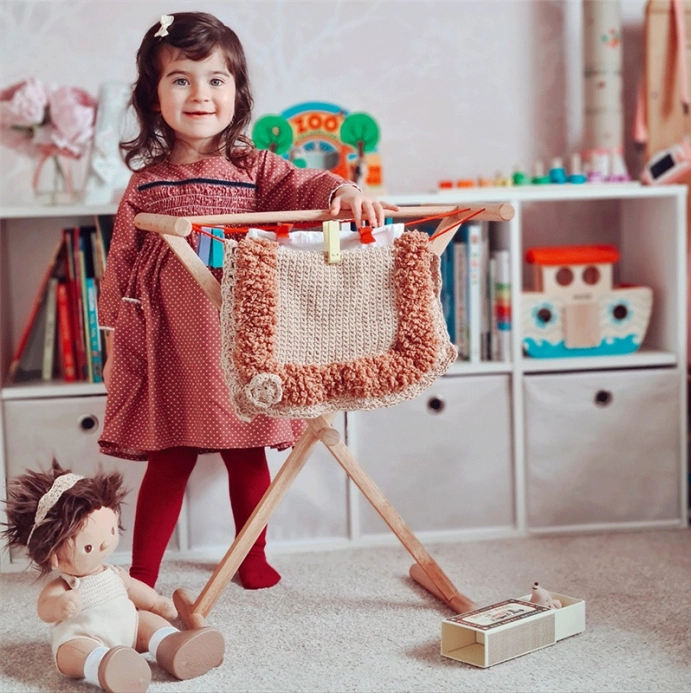 Bigjigs Toys Dřevěný sušák na prádlo - poškozený obal
