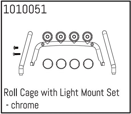 HBP240161 - (1010051) Roll Cage with Light Mount Set - chrome