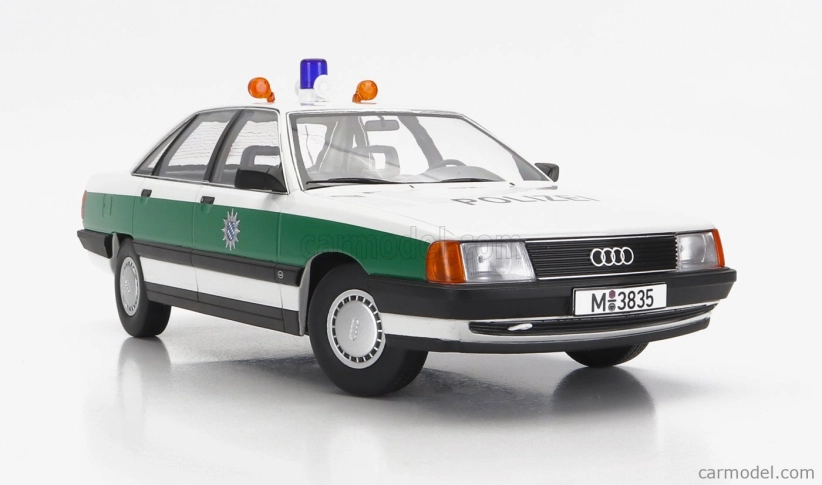 Triple9 Audi 100 (c3) Polizei 1989 1:18 Bielozelená