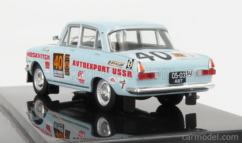 Ixo-models Moskvitch 412 N 40 Rally London - Mexico 1970 1:43, světle modrá