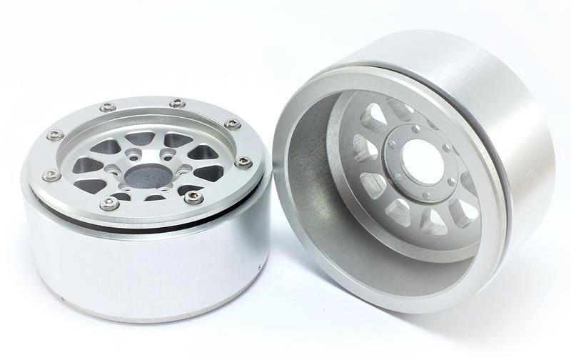Kovové Beadlock CNC disky Absima Metsafil 1.9 Gear Silver/Silver, 2 ks