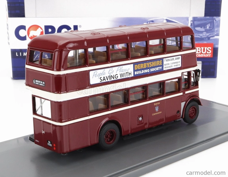 Corgi GUY Utility Autobus Burton Corporation 6 Anglesey 1960 1:76 Červený Krém