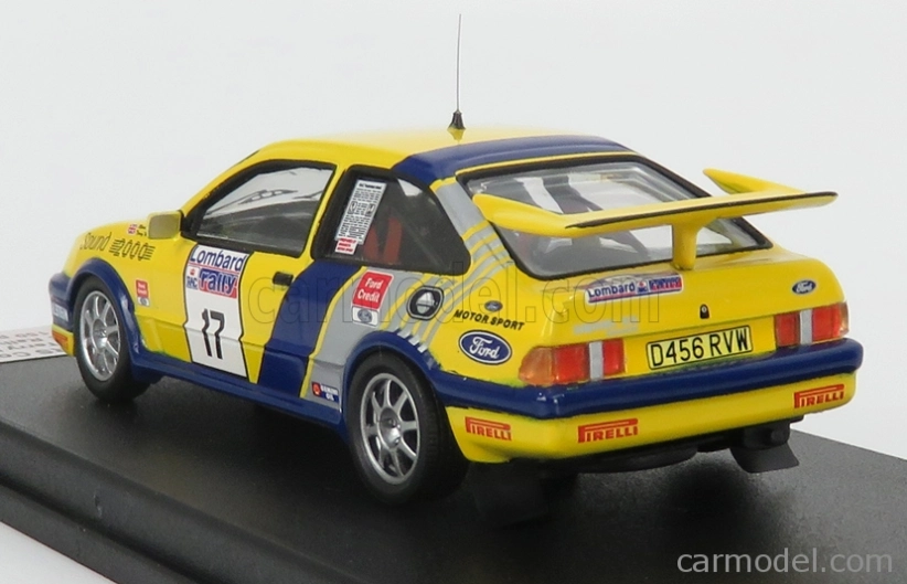 Trofeu Ford england Sierra Rs Cosworth N 17 Rally Rac Lombard 1988 M.lovell - T.harryman 1:43 Žlutá