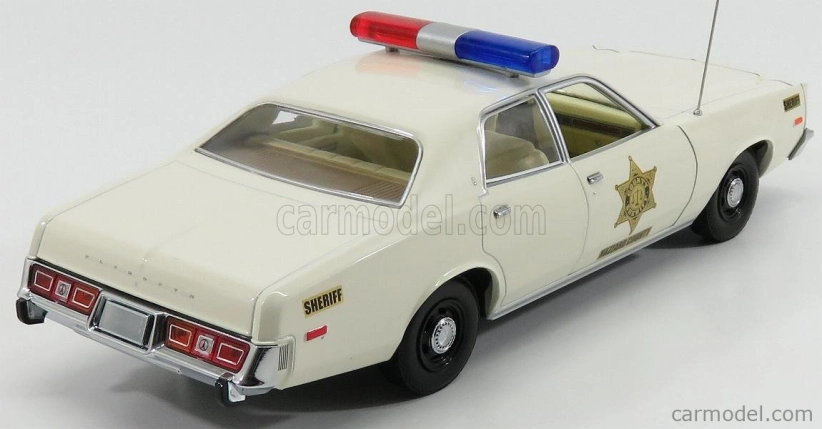 Greenlight Plymouth Fury Hazzard Police Rosco Patrol Car 1977 1:18 Bílá