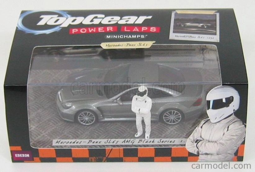 Minichamps Mercedes Benz Sl65 Amg (r230) V12 Biturbo - Čierna séria 2009 - Top Gear Whit Figures 1:43 Grey Met