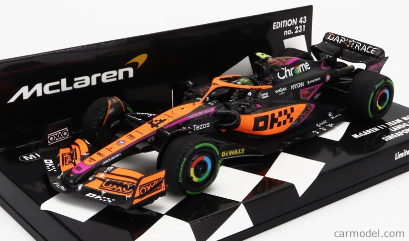 Minichamps Mclaren F1 Mcl36 Team Mclaren N 3 Singapore Gp 2022 Daniel Ricciardo 1:43 Oranžová svetlo modrá