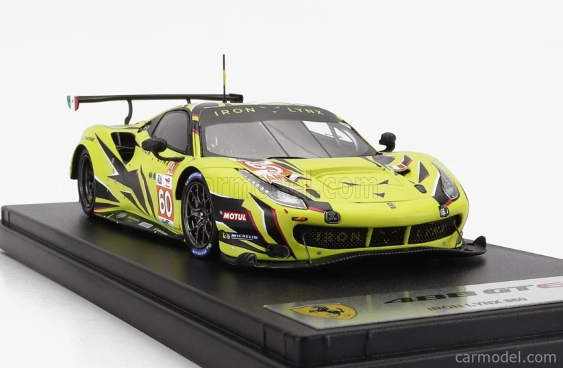 Looksmart Ferrari 488 Gte Evo 3.9l Turbo V8 Team Iron Lynx N 60 24h Le Mans 2022 C.schiavoni - A.balzan - R.giammaria 1:43 Yellow Black