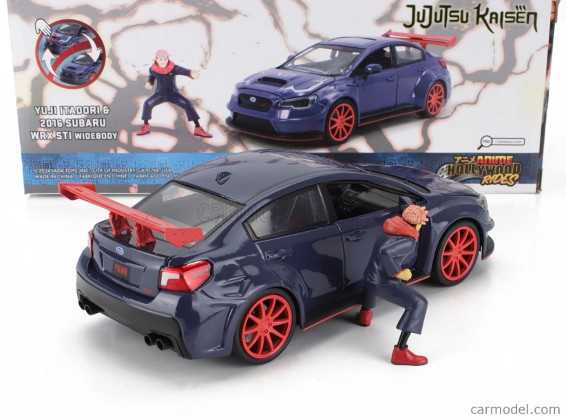 Jada Subaru Wrx Sti Whitebody With Jujutsu Kaisen Yuji Itadori Figure 2016 1:24 Grey