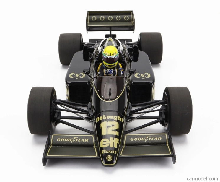 Minichamps Lotus F1 98t Renault Turbo N 12 Sezóna Špinavá verzia 1986 Ayrton Senna 1:18 Čierne zlato