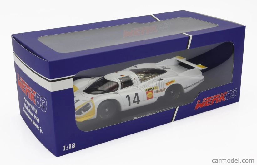 Werk83 Porsche 917lh 4.5l Team Porsche System Engeneering N 14 24h Le Mans 1969 Rolf Stommelen - Kurt Ahrens Jr. 1:18 Bílá Žlutá