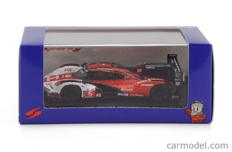 Spark-model Porsche 963 9rd 4.6l Turbo V8 Team Porsche Penske Motorsport N 5 6. 24h Le Mans 2024 Matt Campbell - Michael Christensen - Frederic Makowiecki 1:64 Červená Biela Čierna