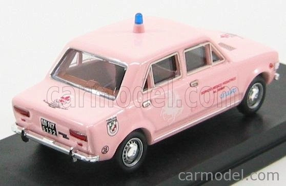 Rio-models Fiat 128 4 Door - 4 Porte Croce Rosa Celeste Servizio Medico Pediatrico 1971 1:43 Ružová