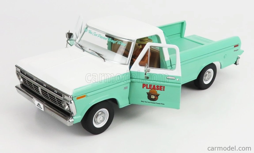 Greenlight Ford usa F-100 Pick-up Forest Service Green 1975 1:18, světle zelená
