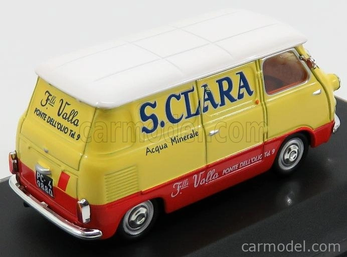 Edicola Fiat 600 Furgone Van Santa Clara 1962 1:43 žltá červená biela