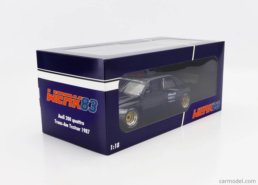 Werk83 Audi 200 Quattro Team Audi Sport N 0 Testovacie vozidlo Trans-am 1987 Hans Joachim Stuck - Walter Rohrl - Hurley Haywood 1:18 Matt Black