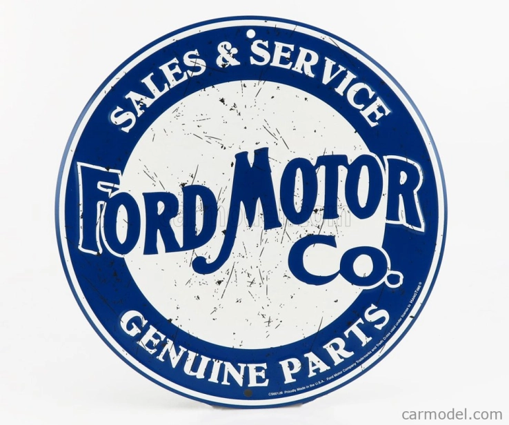 Edicola Príslušenstvo Kovová doska - Ford Motor Co. Predaj a servis 1:1 Modrá biela