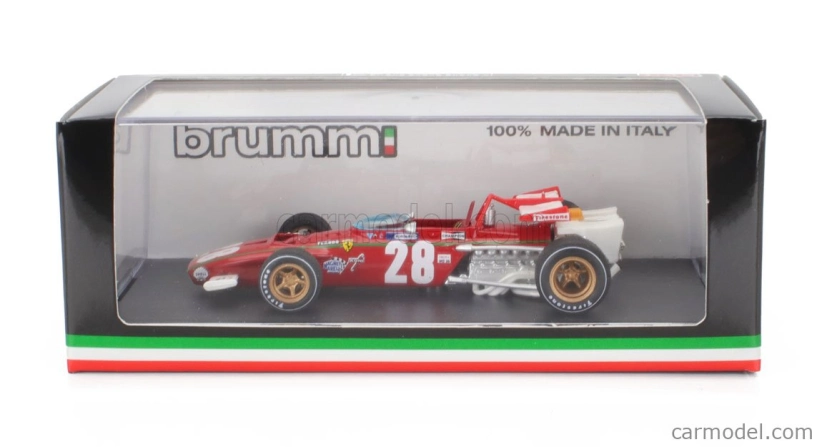 Brumm Ferrari F1  312b N 28 Belgium Gp 1970 Ignazio Giunti 1:43 Červená Bílá