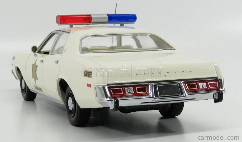 Greenlight Plymouth Fury Hazzard Police Rosco Patrol Car 1977 1:18 Bílá