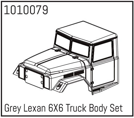 HBP240167 - (1010079) Grey Lexan 6X6 Truck Body Set