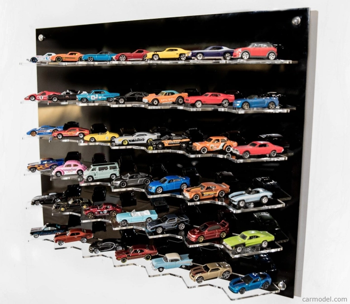 Atlantic Vetrina display box Espositore - Pre 42 Cars 1/64 Lungh.lenght Cm 61.0 X Largh.width Cm 12.0 X Alt.height Cm 47.0 (altezza Utile Tra I Ripiani Cm 8.0 Inner Height Among Shelves) 1:64 Plastic Display