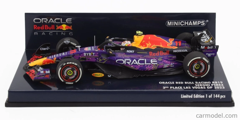 Minichamps Red bull F1 Rb19 Team Oracle Red Bull Racing N 11 3. Las Vegas Usa Gp 2023 Sergio Perez 1:43 Fialová žltá červená