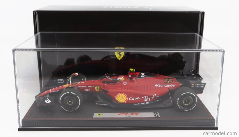 Bbr-models Ferrari F1-75 Team Scuderia Ferrari N 55 Australian Gp 2022 Carlos Sainz - Con Vetrina - S vitrínou 1:18 červená