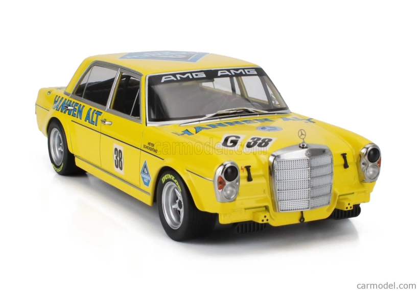 Werk83 Mercedes benz 300 Sel 6.8 Team Hannen Alt N 38 Hockenheim 1971 Hans Heyer 1:18 Žltá