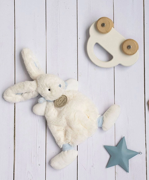 Doudou Plyšový králíček modrý 26 cm