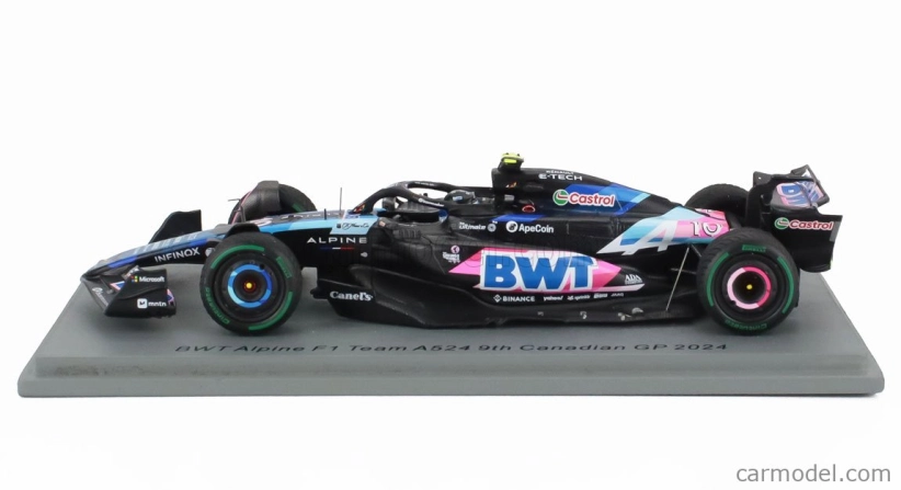 Spark-model Alpine F1 A524 Team Bwt Alpine N 10 Canada Gp 2024 Pierre Gasly 1:43 Černá Modrá Růžová