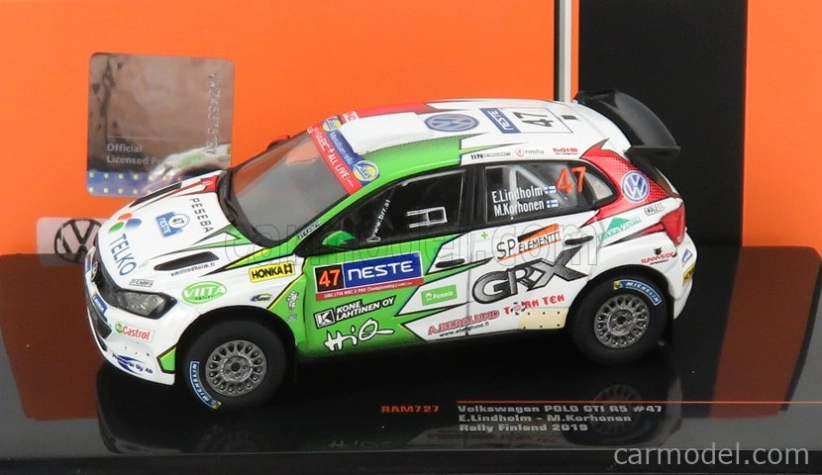 Ixo-models Volkswagen Polo Gti R5 Team Bauhaus N 47 Rally Finland 2019 E.lindholm - M.korhonen 1:43 Biela červená zelená