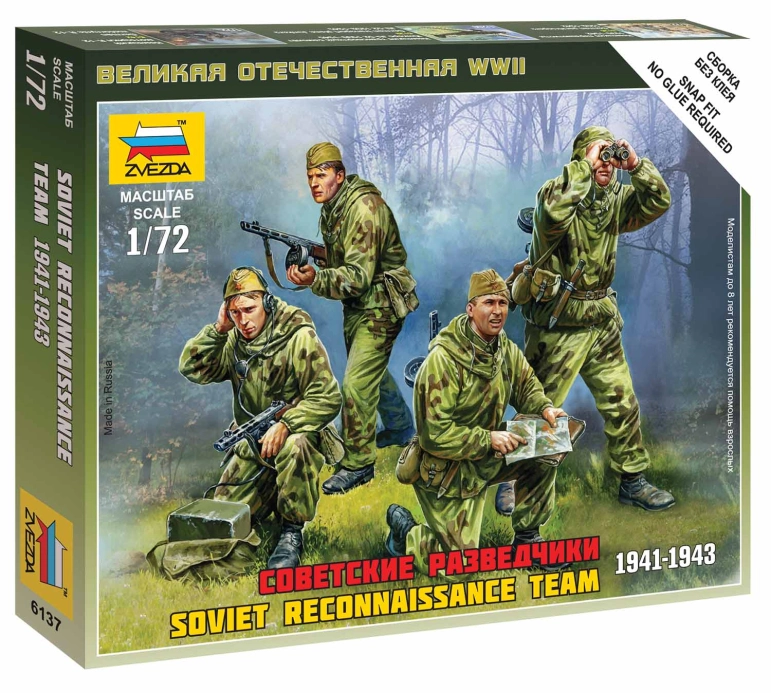 Zvezda figurky - sovětský průzkumný tým (1:72)