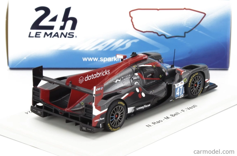 Spark-model Oreca 07 Gibson Gk428 4.2l V8 Team Cool Racing N 47 24h Le Mans 2024 Frederik Vesti - Matt Bell - Naveen Rao 1:43 Black Red