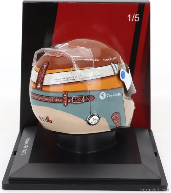 Spark-model Bell helmet F1 Casco Helmet Alfa Romeo C43 Team Stake N 77 Monza Italy Gp 2023 Valtteri Bottas 1:5 Červená Černá Zlatá