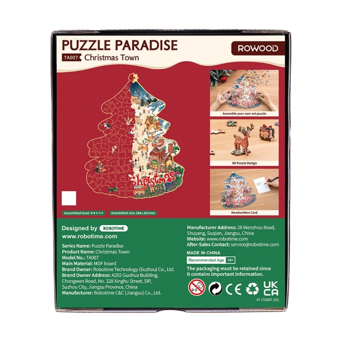 RoboTime Drevené puzzle Vianočné mestečko