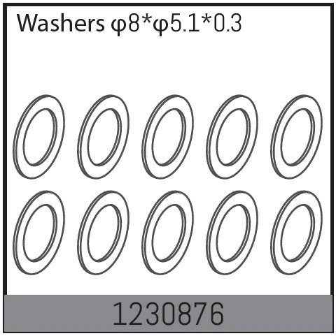1230876 - 8*5.1*0.3 Washers (10)