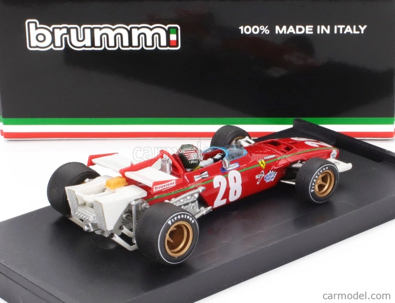 Brumm Ferrari F1 312b N 28 Belgium Gp 1970 Ignazio Giunti - With Driver Figure 1:43 Červená Bílá