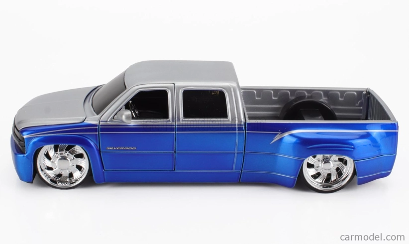 Jada Chevrolet Silverado Pick-up Dually 1999 1:24 Modrá strieborná