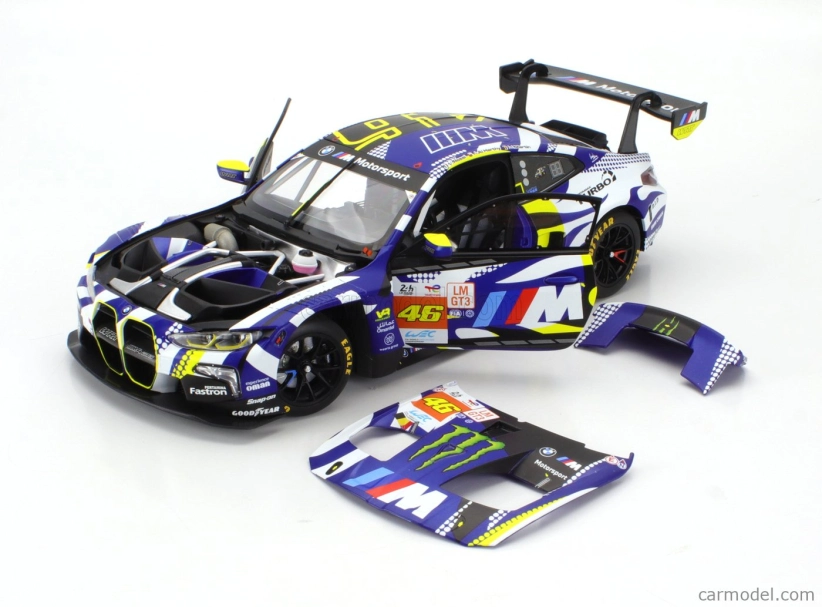 Minichamps BMW 4-series M4 Gt3 Team Wrt N 46 24h Le Mans 2024 Valentino Rossi - Maxime Martin - Ahmad Al Harthy 1:18 Modrá Bílá Černá