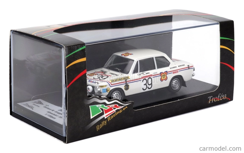 Trofeu BMW 2002 Ti (night Version) N 39 Rally Alpenfahrt 1973 Gerhard Stroppe - Walter Smolej 1:43 Bílá