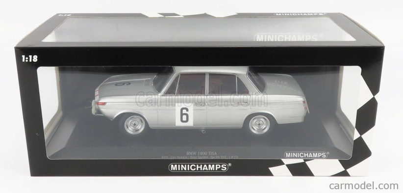 Minichamps BMW 1800 Tisa N 6 24h Spa 1965 G.munaron - H.eppelein 1:18 Silver