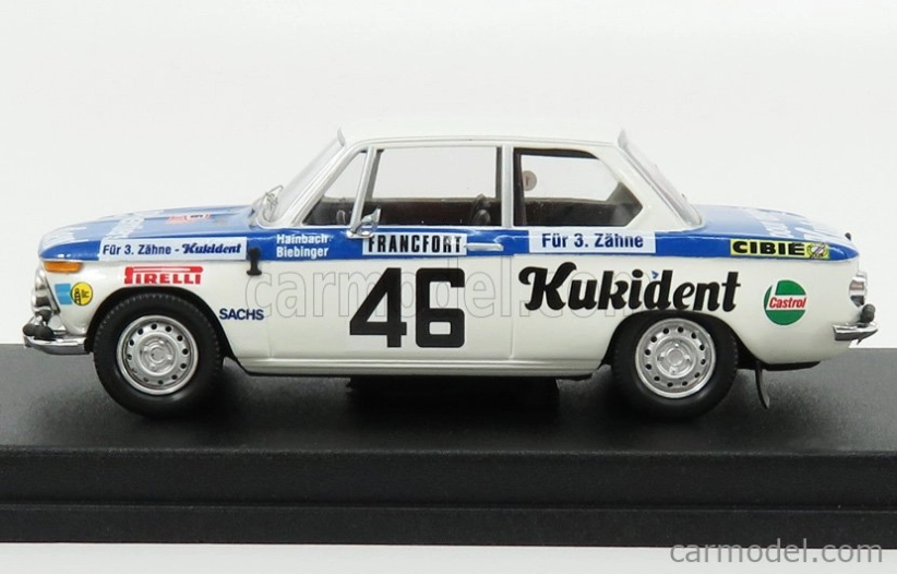 Trofeu BMW 2002ti N 46 Rally Montecarlo 1973 R.hainbach - W.biebinger 1:43 Bílá Modrá