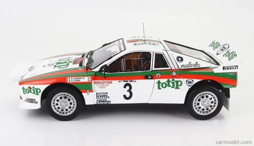 Kyosho Lancia 037 Totip N 3 Rally Isola D'elba 1985 D.Cerrato - G.Cerri 1:18, bílá