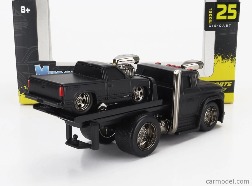 Maisto Chevrolet C-60 Flatbed Car Transporter 1966 With 454 Ss Pick-up Custom 1993 1:64 Black