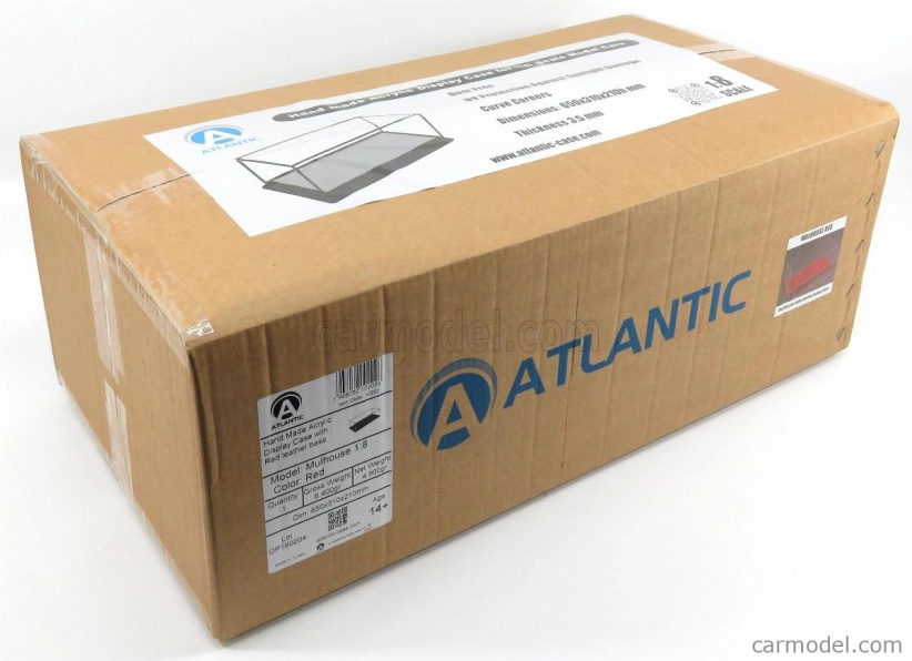 Atlantic Vetrina display box Molhouse Base In Pelle Rossa - Leather Base Red - Lungh.lenght Cm 65.0 X Largh.width Cm 31.0 X Alt.height Cm 21.5 (altezza Interna Cm 19.0) 1:8 Červená - Plastový Displej