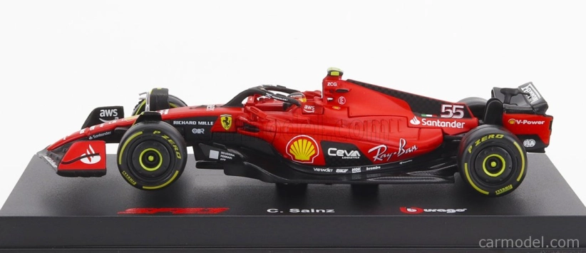 Bburago Ferrari F1 Sf-23 Team Scuderia Ferrari N 55 1:43, červená
