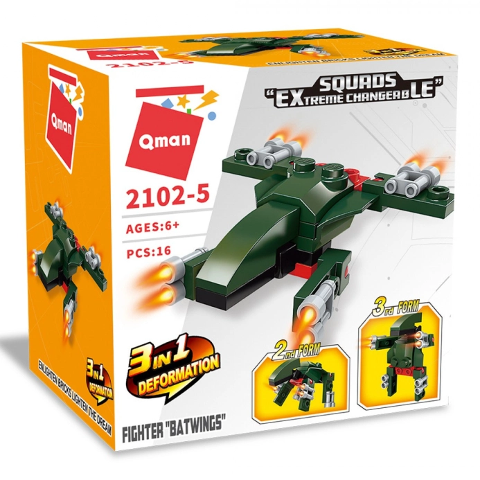 Qman Squros Extreme Changeable 2102-5 Bojové lietadlo Batwings 3v1