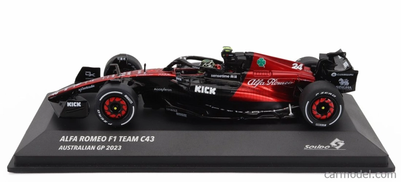 Solido Alfa romeo F1 C43 Team Stake N 24 Australian Gp 2023 Guanyu Zhou 1:43 Černá Červená